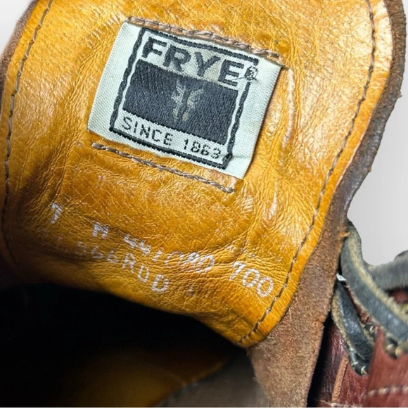 Frye Vintage Brown Leather 6 Hole  Lace Up Boots 7 - Picture 14 of 14